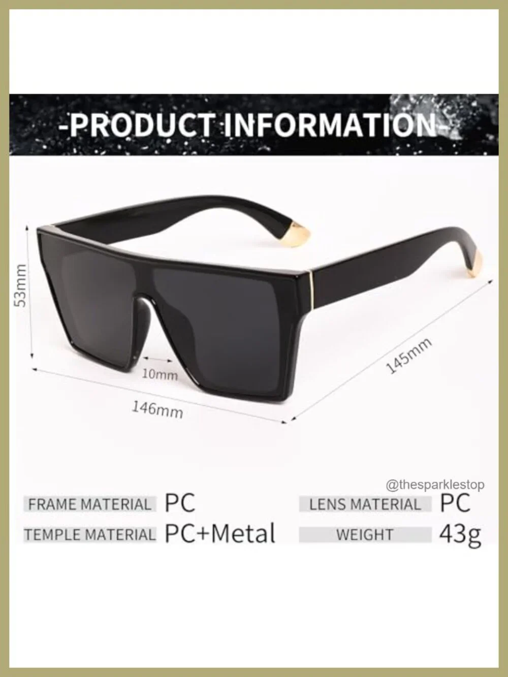 Oversized Polarized Sunglasses TR-90 Frame UV400 Shatterproof Driving Cycling